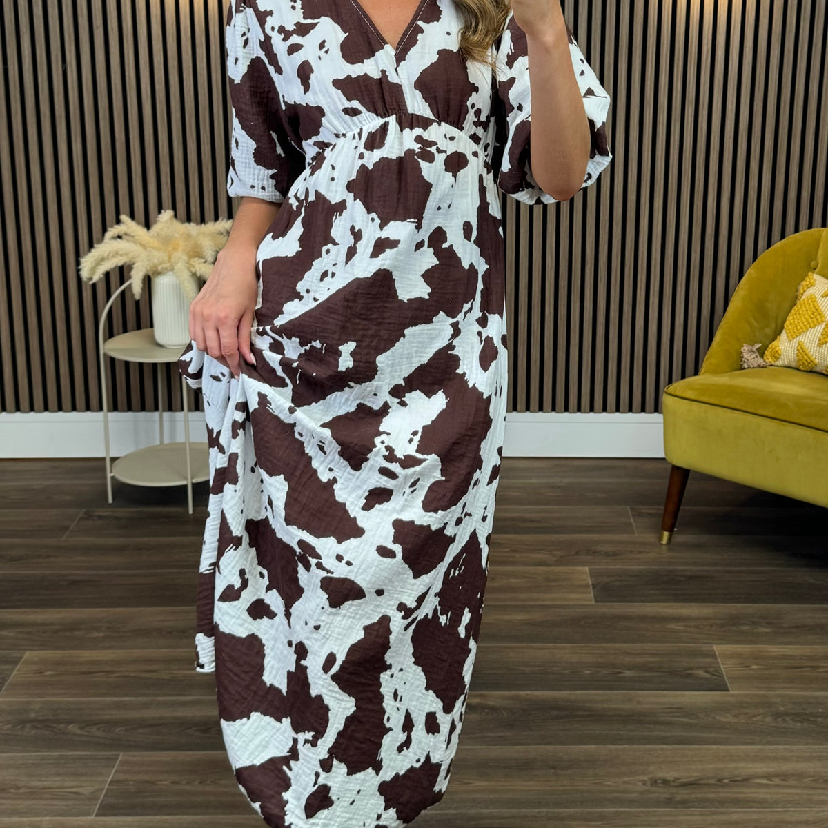 cow print midi dress Rails Margaret Dress Xsmall / Cowgirl
