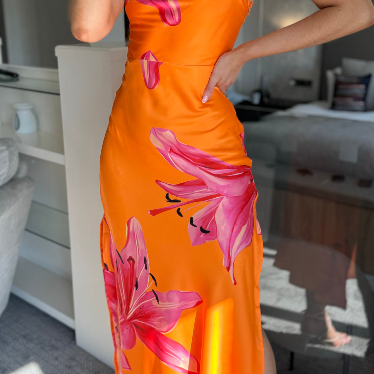strapless open back dress Colorblock Striped Midi Dress