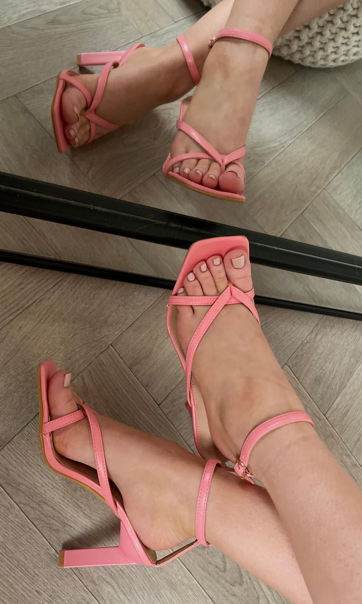 CC Mabel Pink Strappy Heeled Sandal