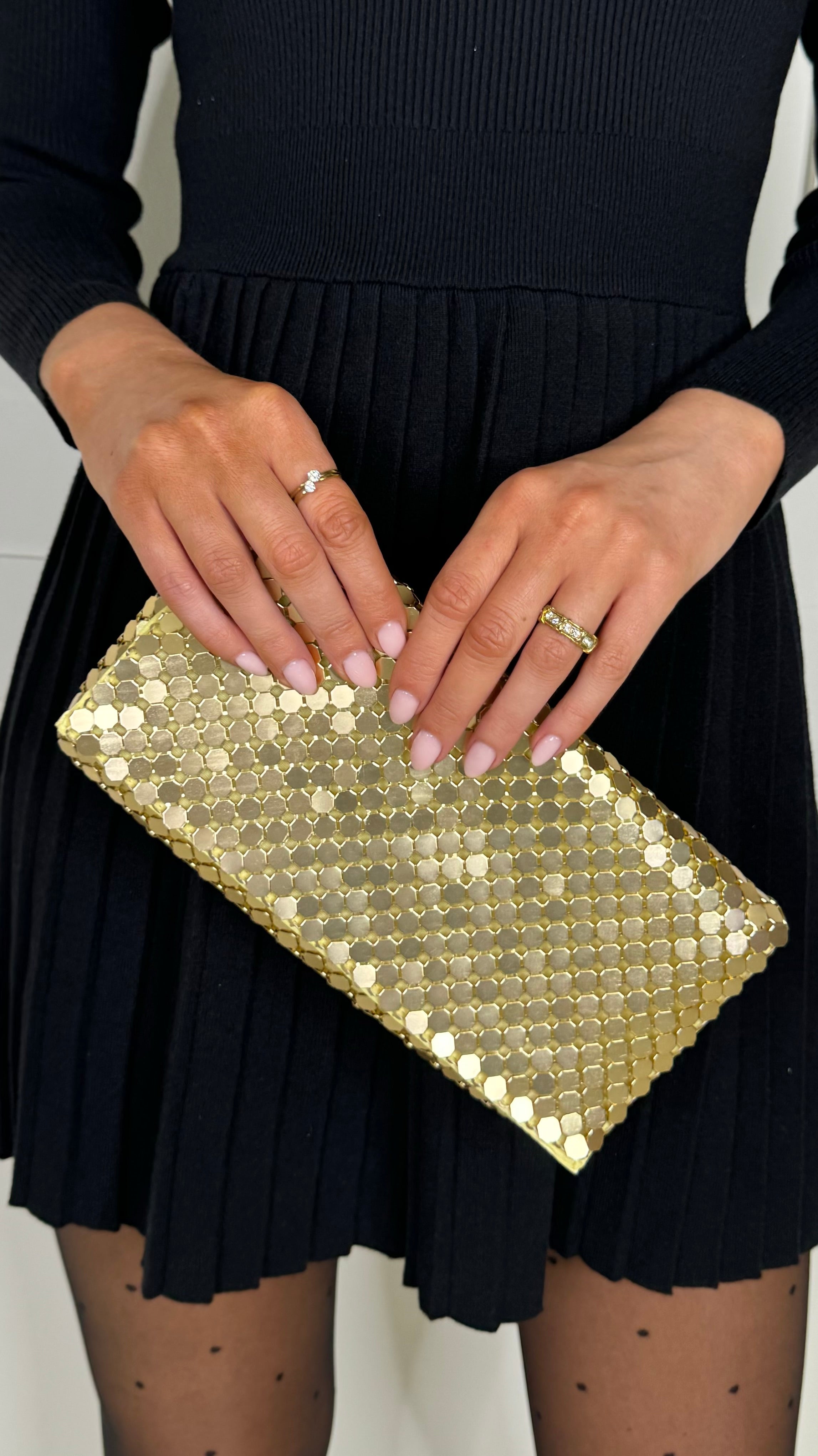 Gold sparkly clutch bag best sale