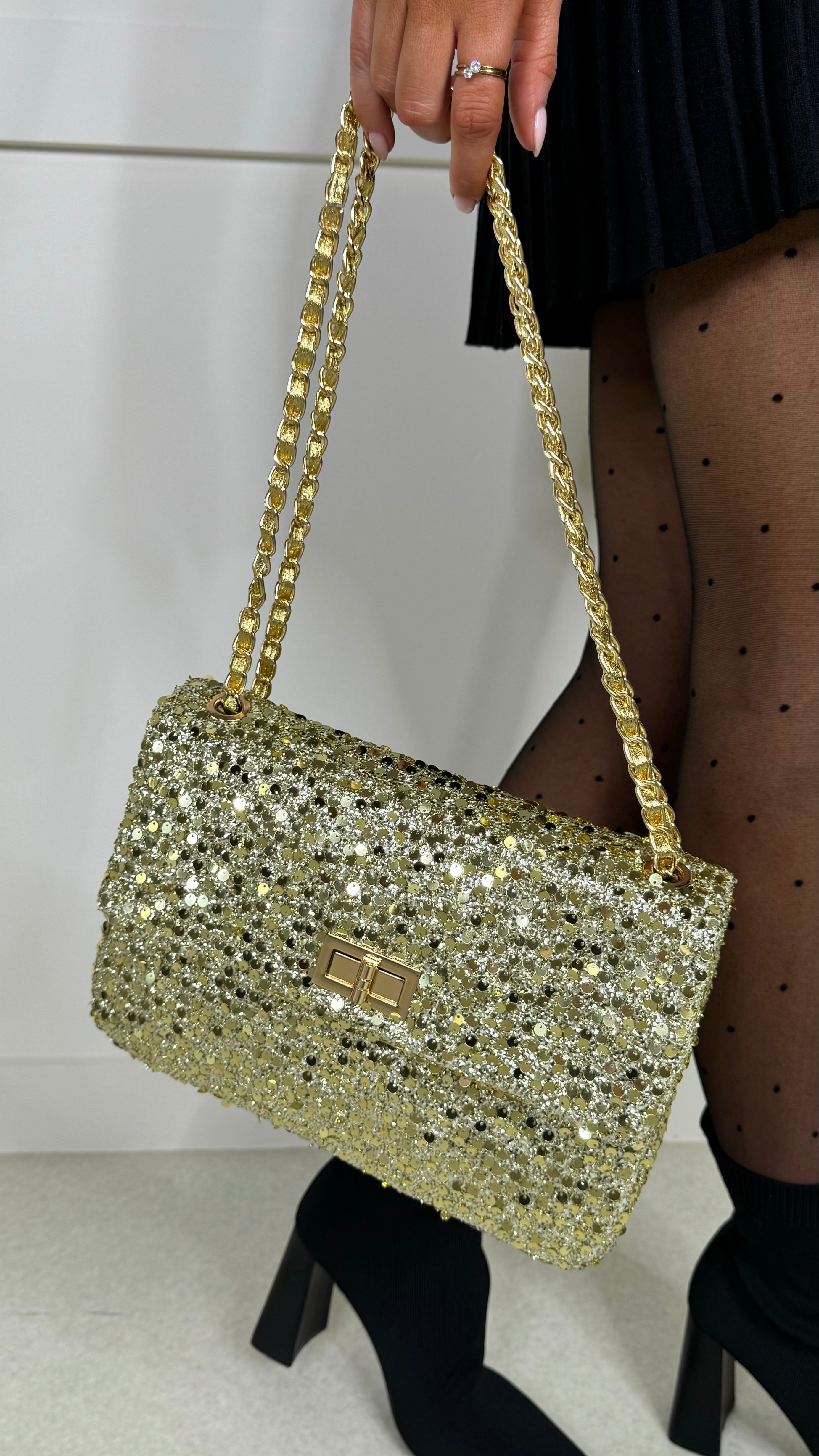 Gold sequin bag online