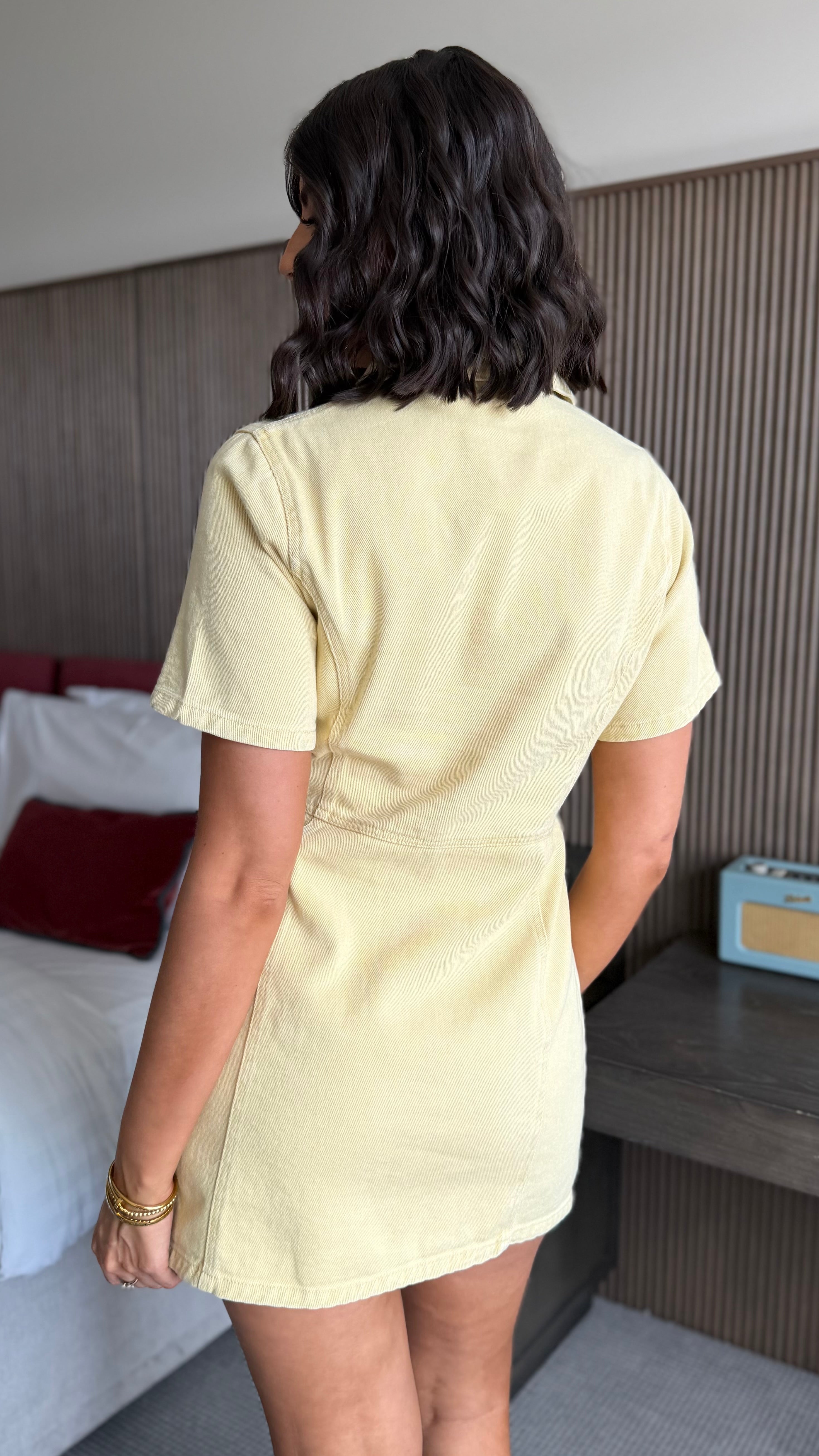 Joanna Yellow Denim Mini Dress – Get That Trend