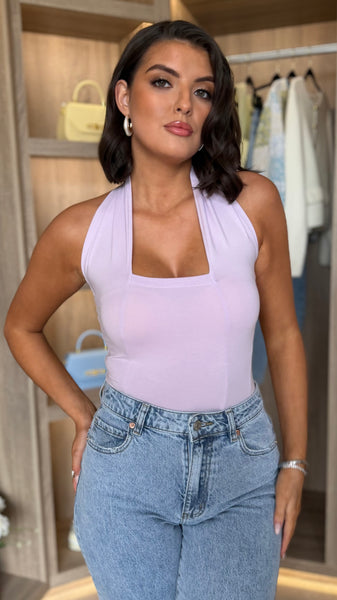 Kennedy Purple Square Neck Halter Top – Get That Trend