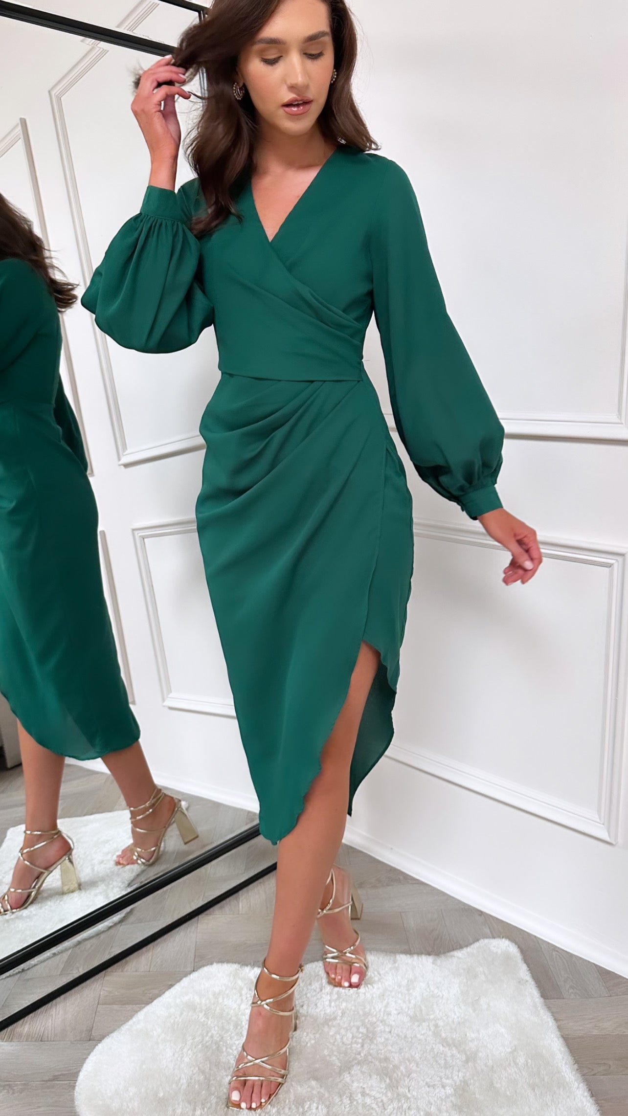 Midaxi dress hotsell with sleeves