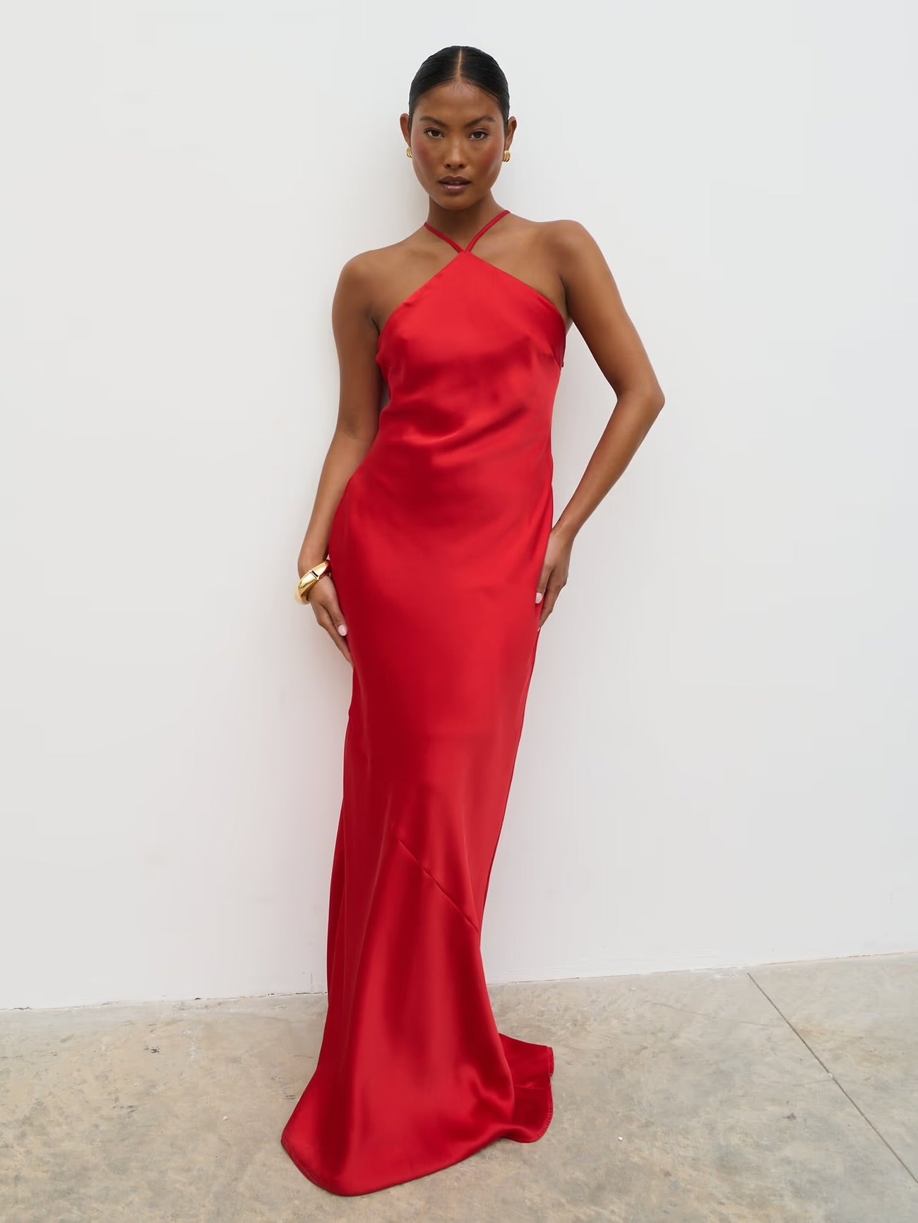 Yvette Red Halter Neck Maxi Dress – Get That Trend