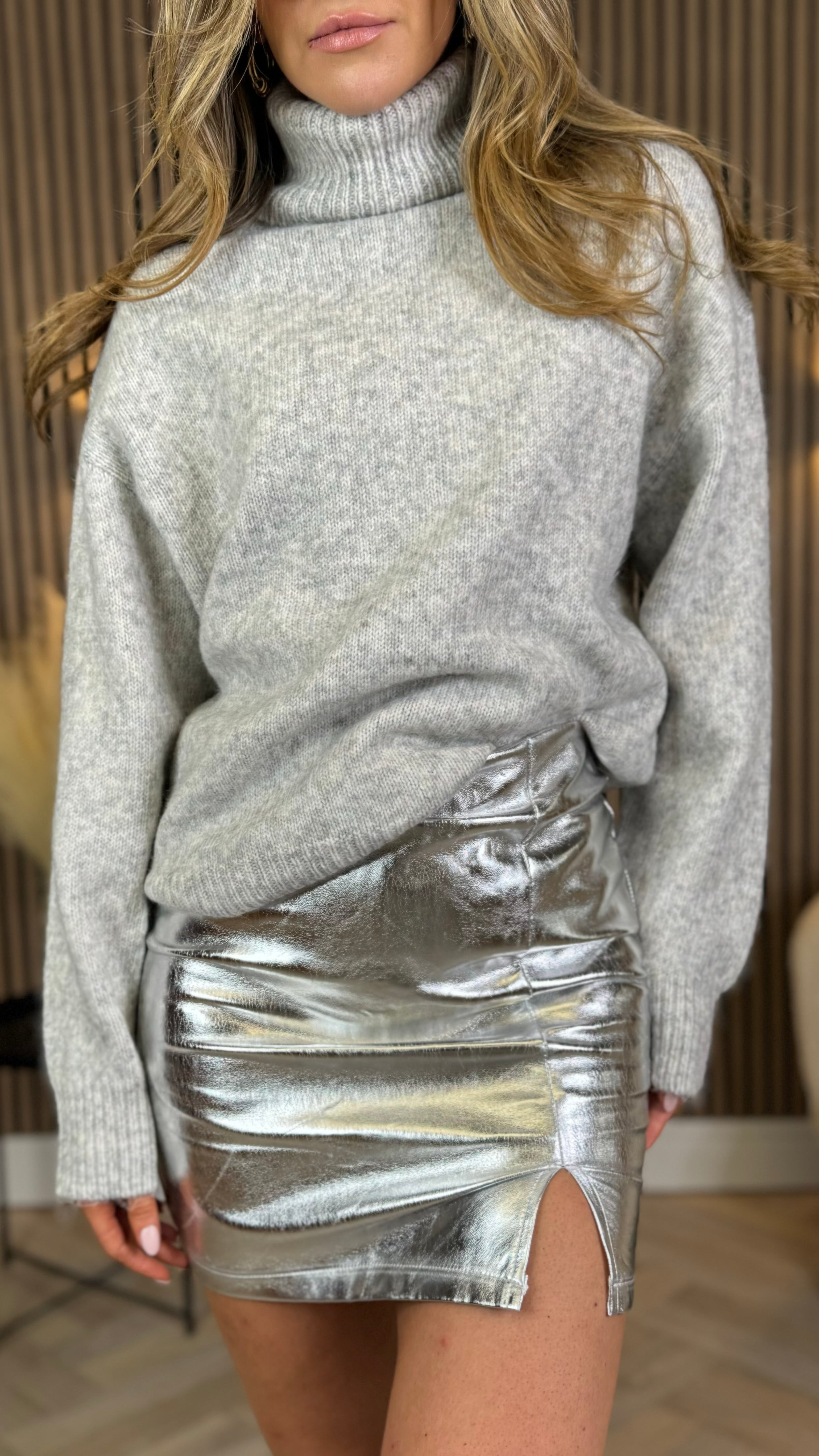 Diego Silver Leather Look Mini Skirt Get That Trend