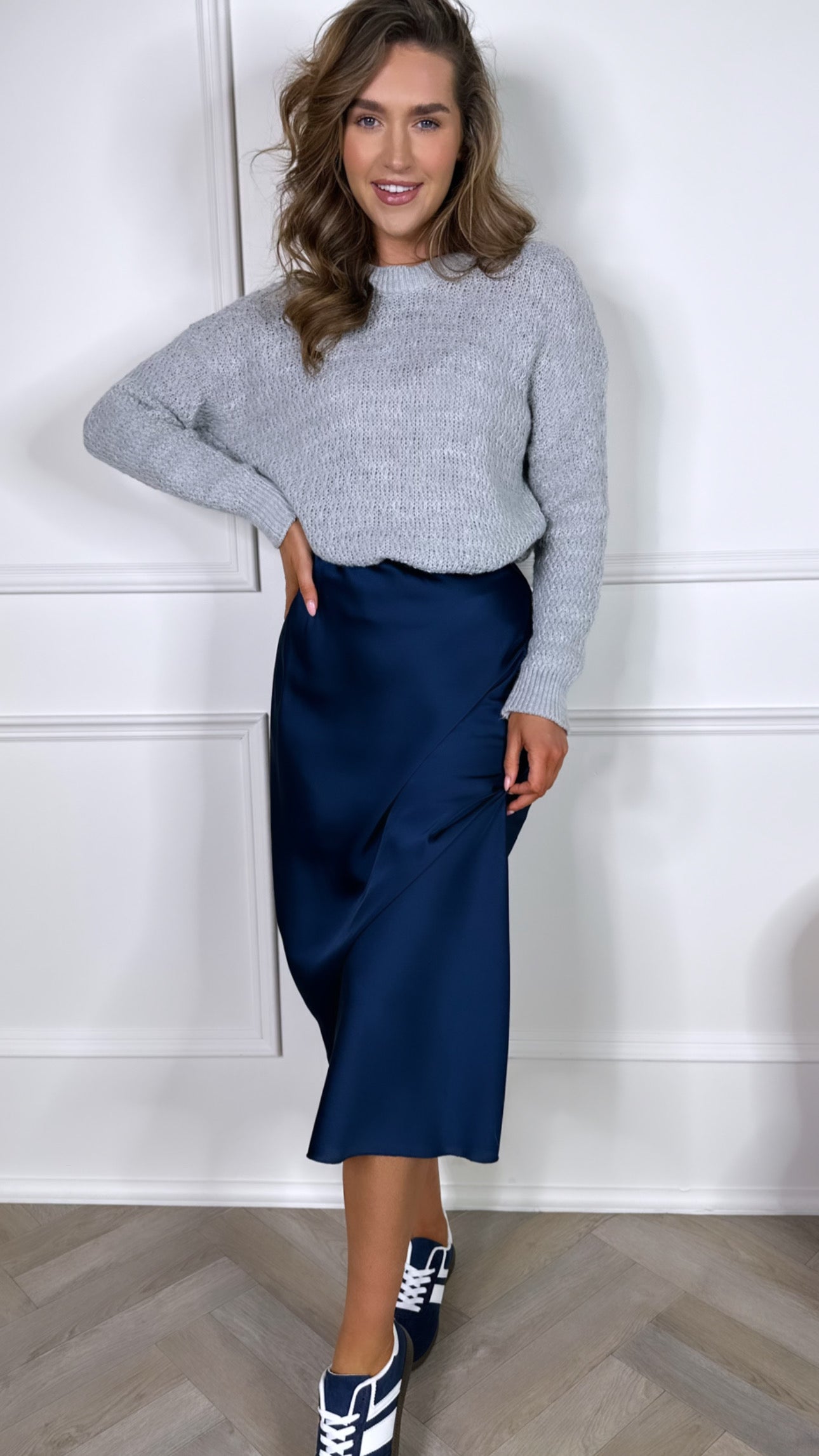 Yaella Blue Midi Skirt – Get That Trend