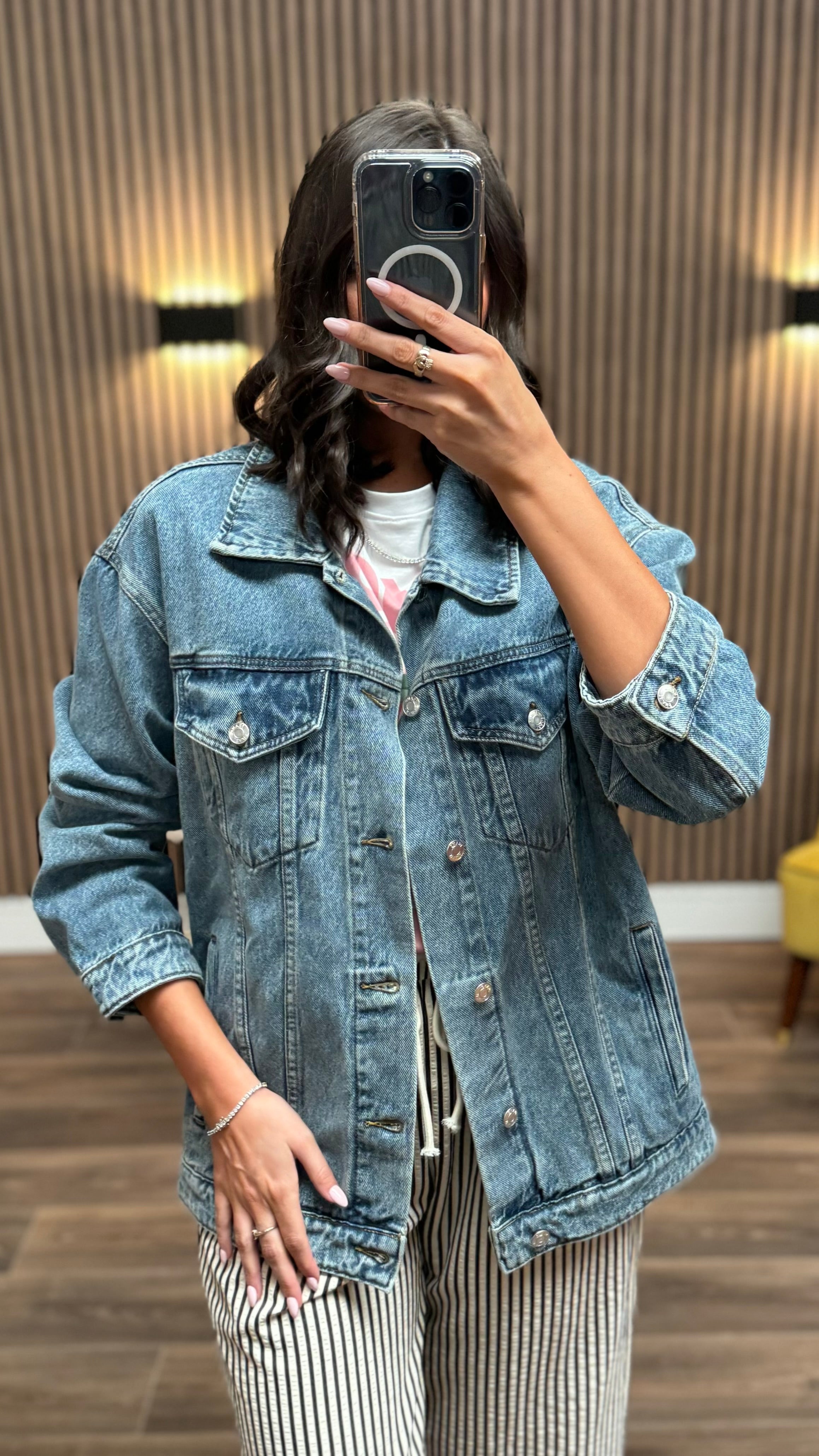 fashiru oversized denim jacket ネイビー fashiru oversized denim jacket ネイビー