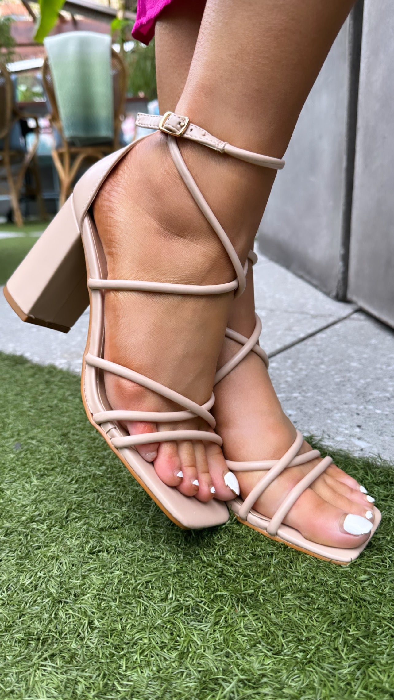 Yara Nude Strappy Block Heeled Sandal – Get That Trend