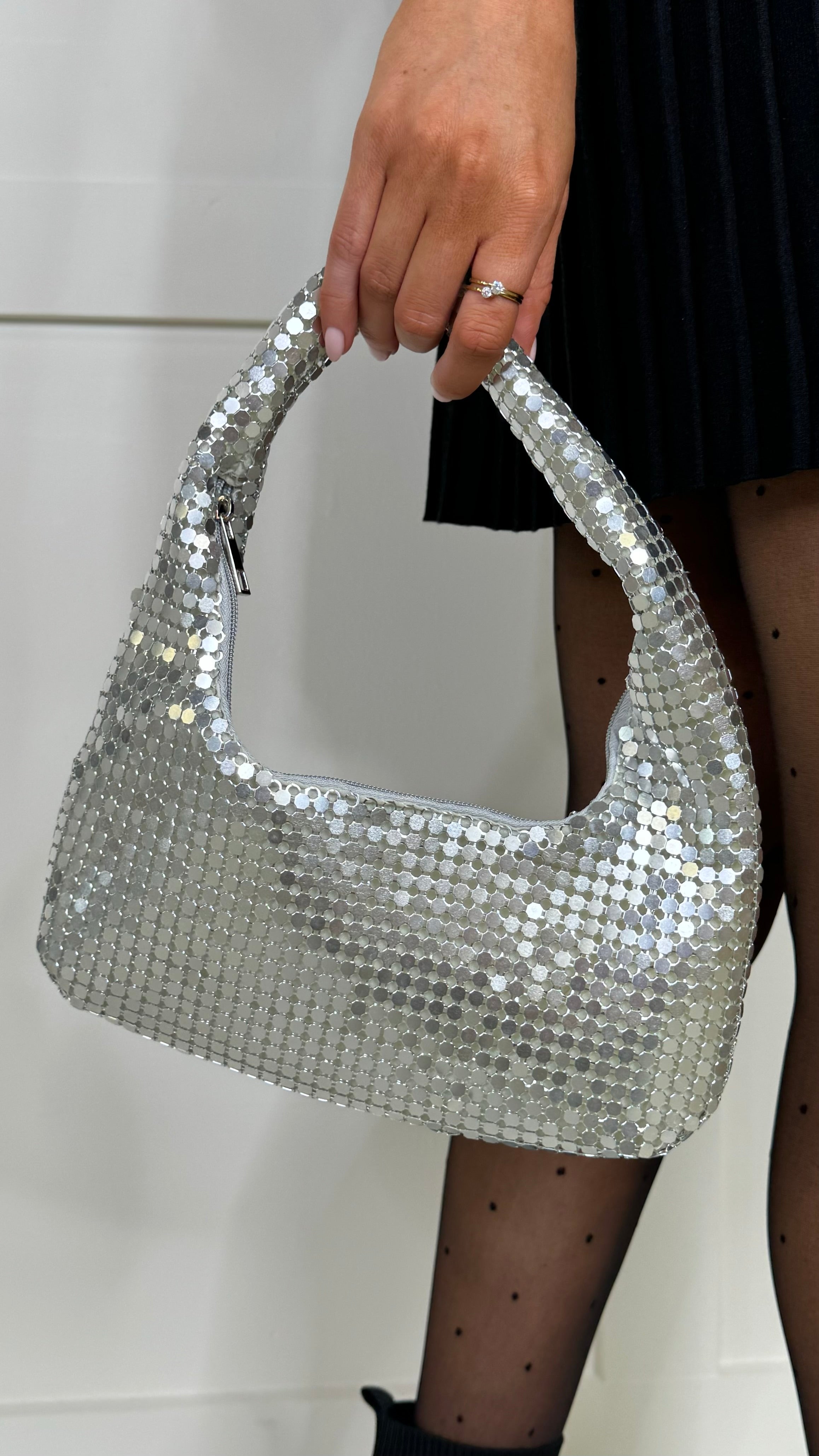 Karsyn Silver Sequin Handbag