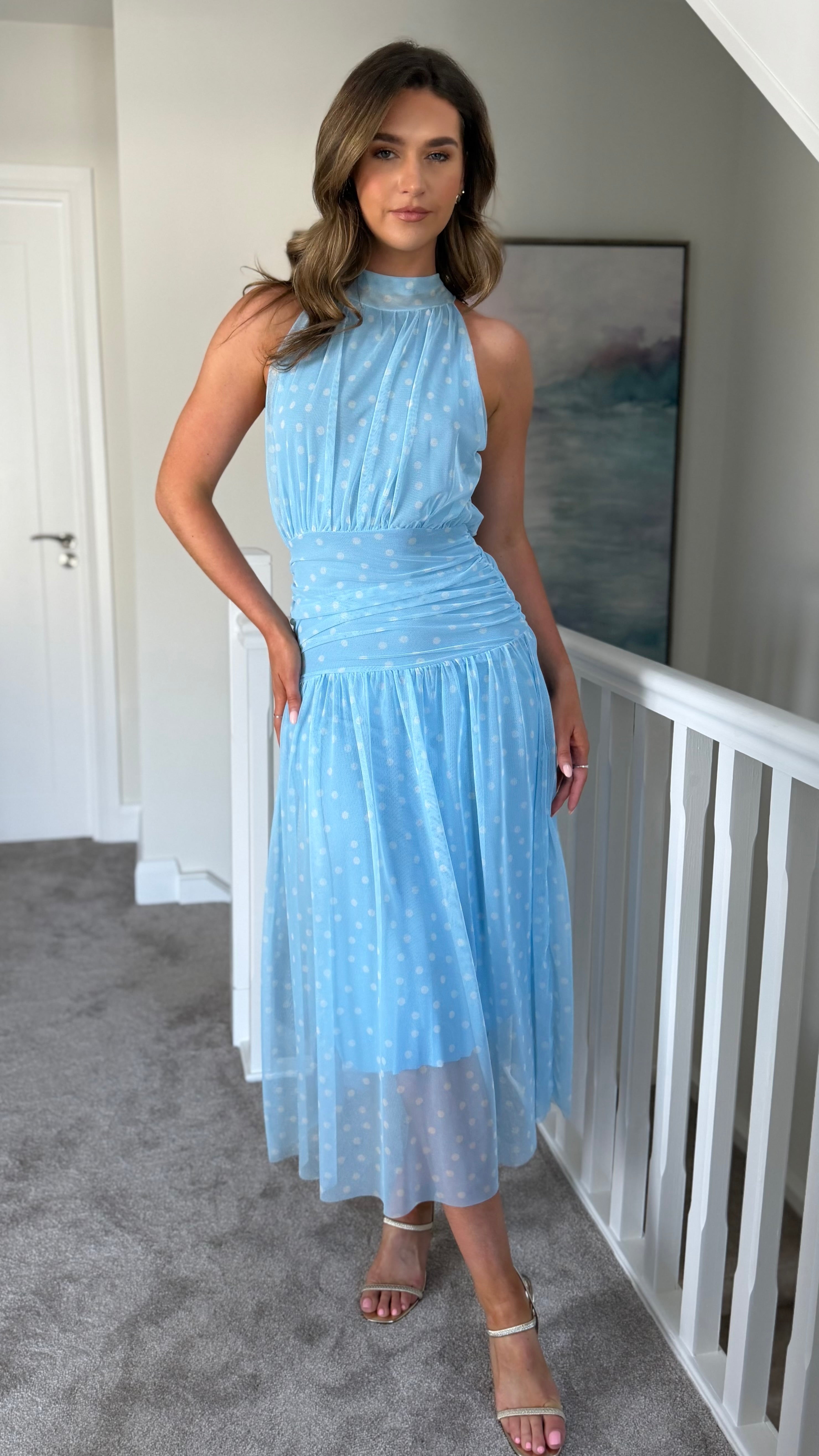 beautiful maxi dresses for wedding guest with sleeves Ever-Pretty Flowing Round Neckline Chiffon Pleated A-Line Summer Formal Wedding Guest Dress