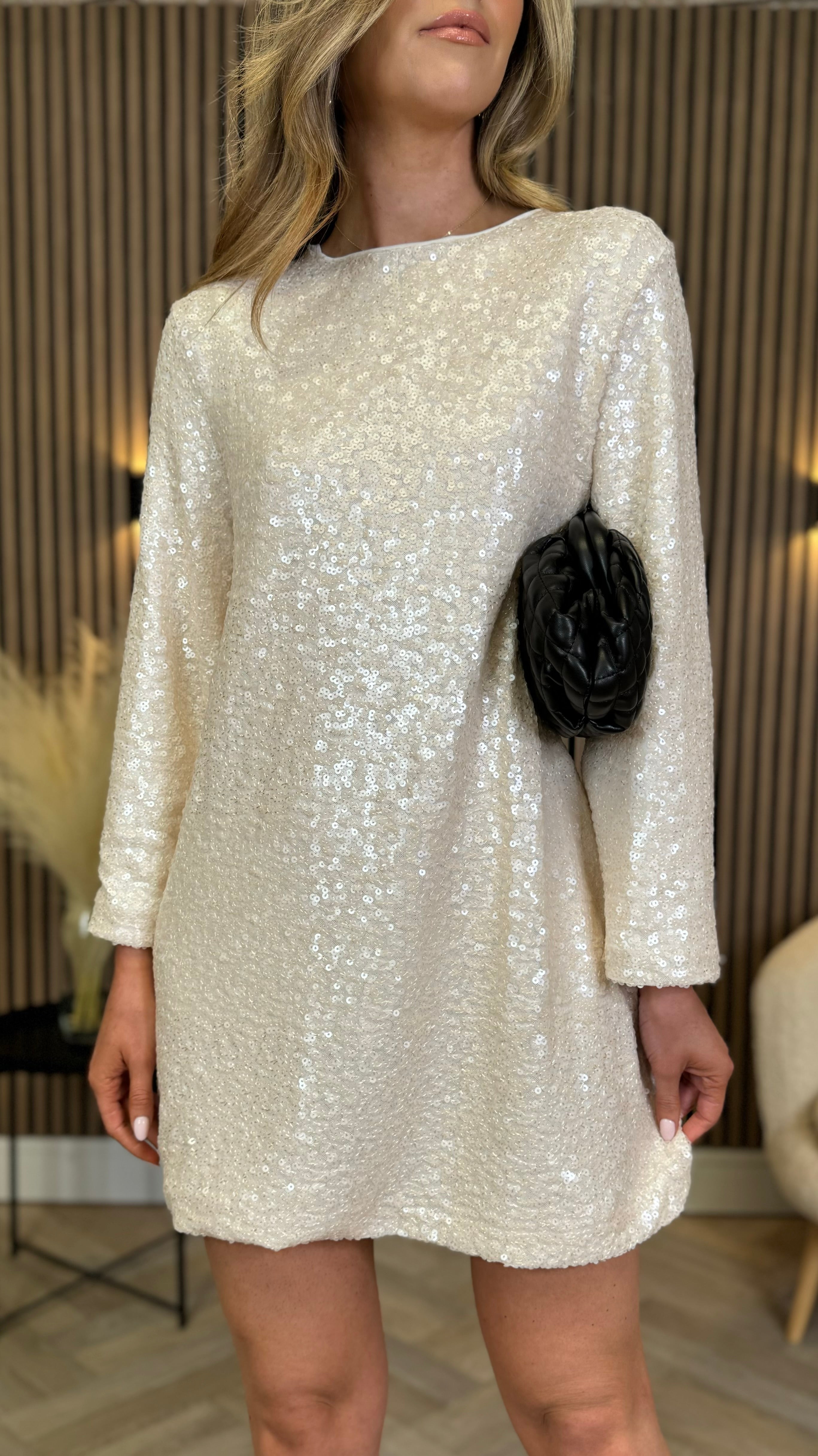 Cream sparkle dress best sale