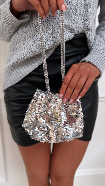 Silver Sequin Clutch Purse Bridal Clutch Handbag New Years / Holiday Silver  Evening Bag Old Hollywood Vintage Style Cross-body - Etsy