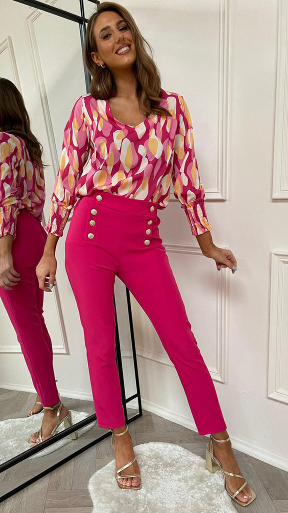 CC Brianna Pink High Waisted Trousers 