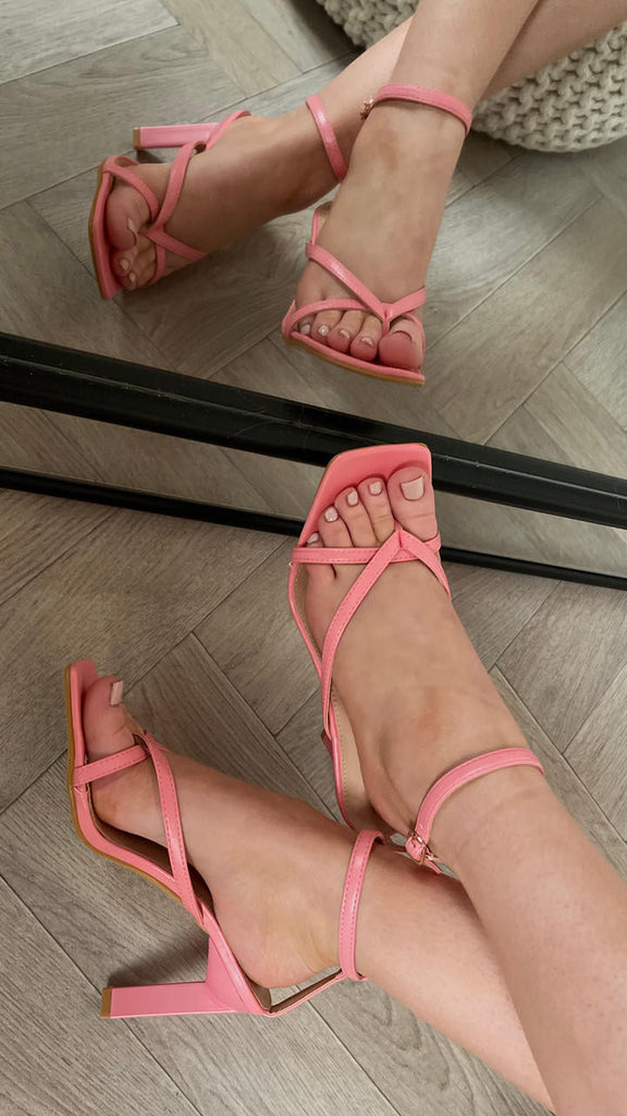 CC Mabel Pink Strappy Heeled Sandal 