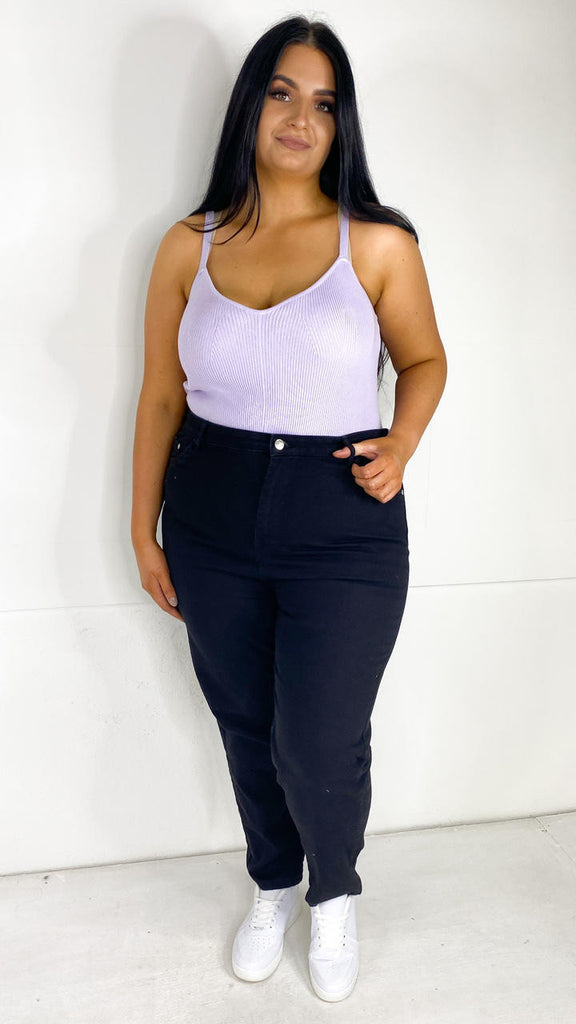 Get That Trend Wednesdays Girl Curve Mom Jeans in Black Wash