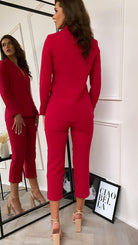 IL Val Cherry Red Suit Trousers 