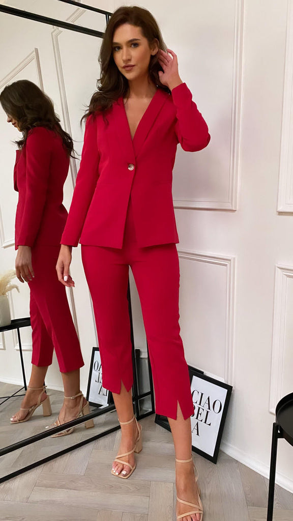 IL Val Cherry Red Suit Trousers 